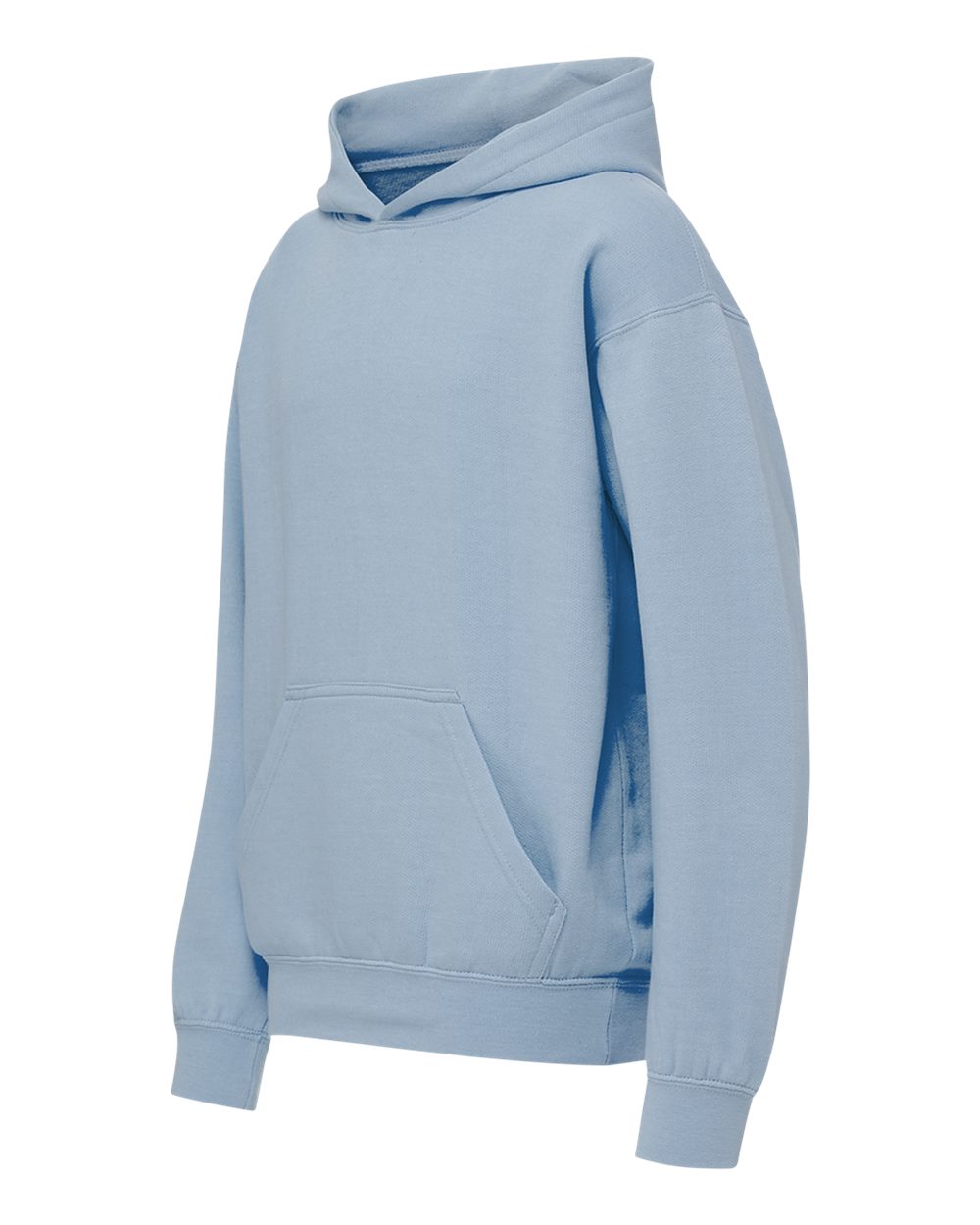 Left View of Light Denim Heather Youth Buddy Hooded Sweatshirt - 23153Y