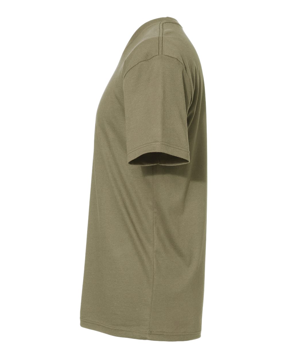 Left View of Light Olive Cotton T-Shirt - 3600
