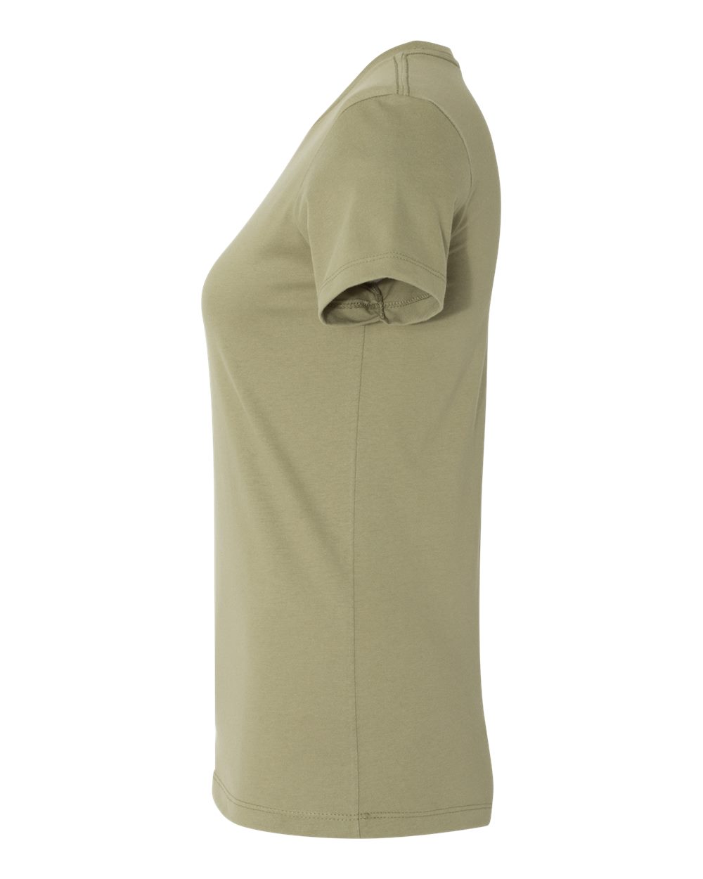 Left View of Light Olive Women’s Cotton T-Shirt - 3900