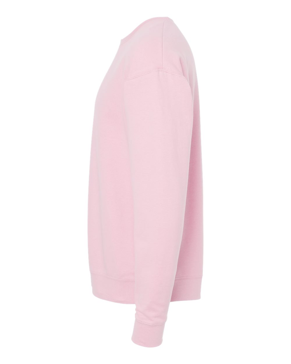 Left View of Light Pink Fleece Crewneck Sweatshirt - 340