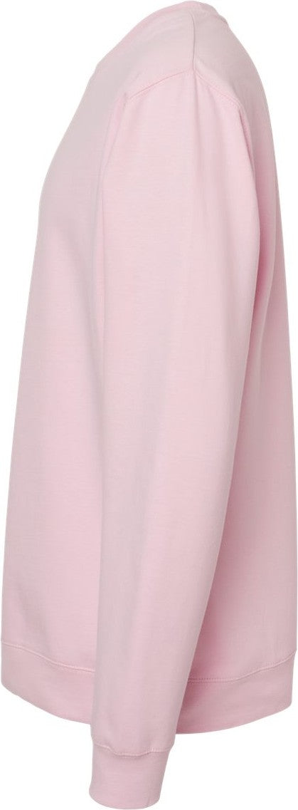 Left View of Light Pink Midweight Crewneck Sweatshirt - SS3000