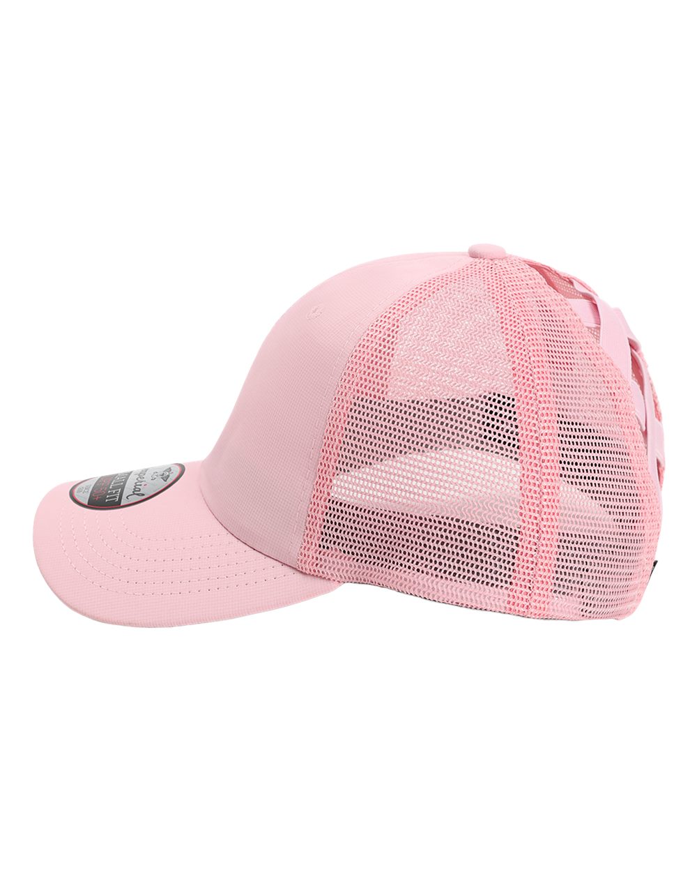 Left View of Light Pink The Hinsen Women's Mesh Back Cap - L338M