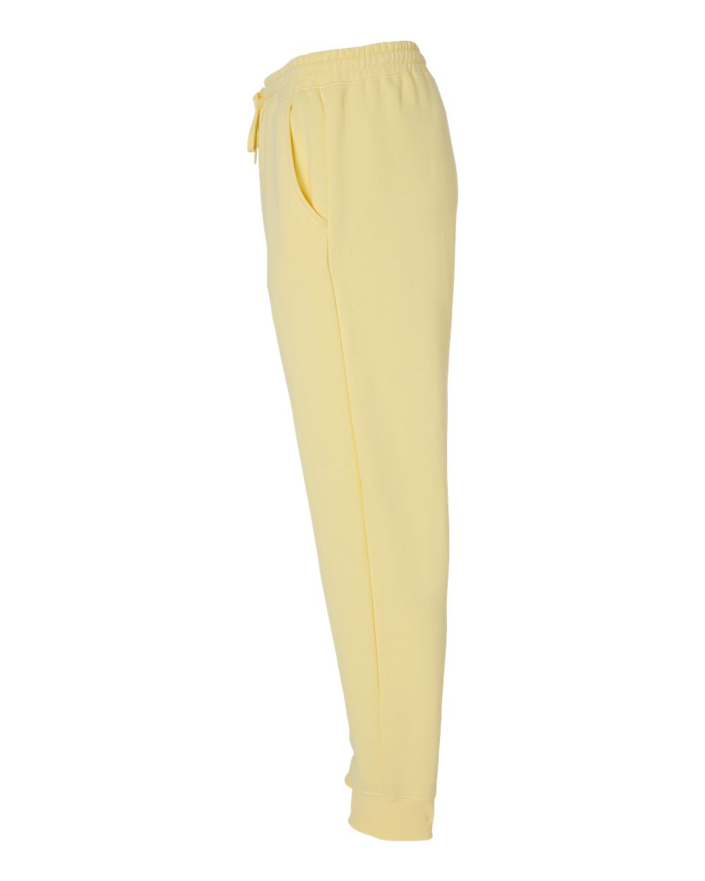 Left View of Light Yellow Midweight Fleece Pants - IND20PNT
