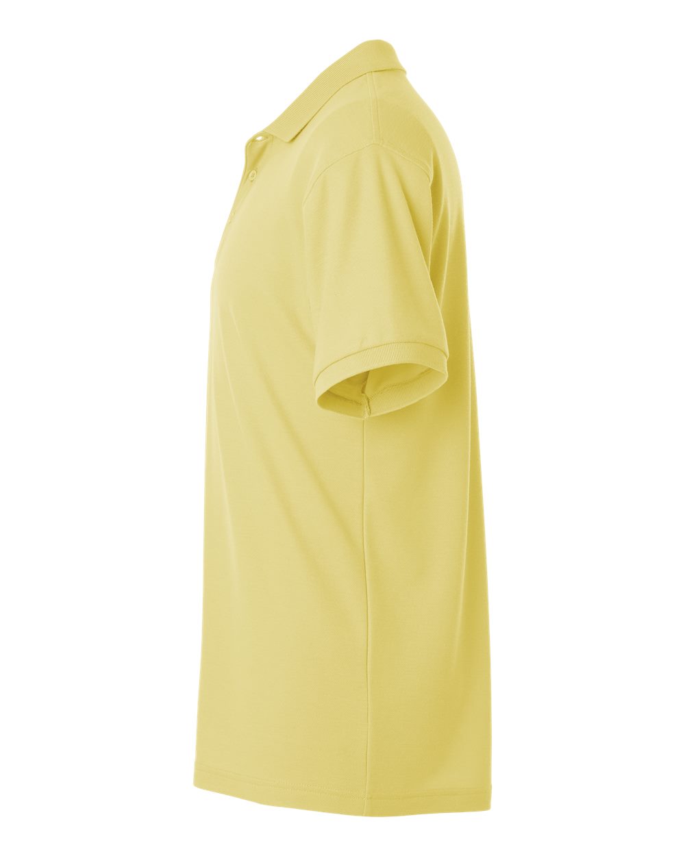 Left View of Light Yellow Pique Polo - 62800