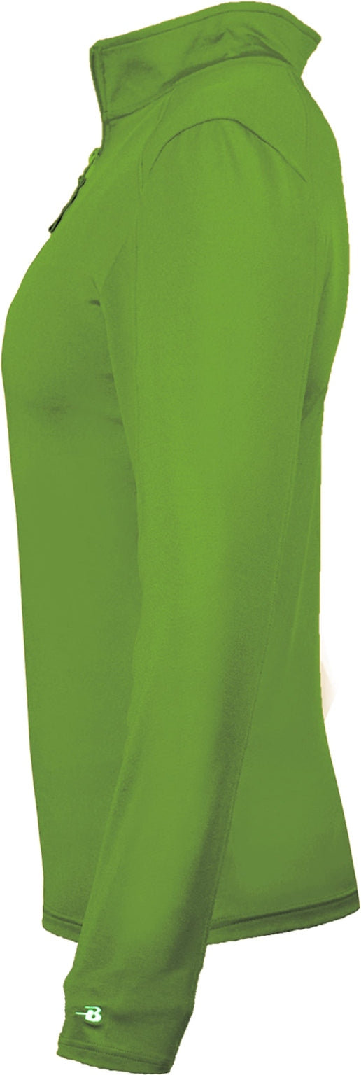 Left View of LIME 1/4 ZIP LADIES' LIGHTWEIGHT PU