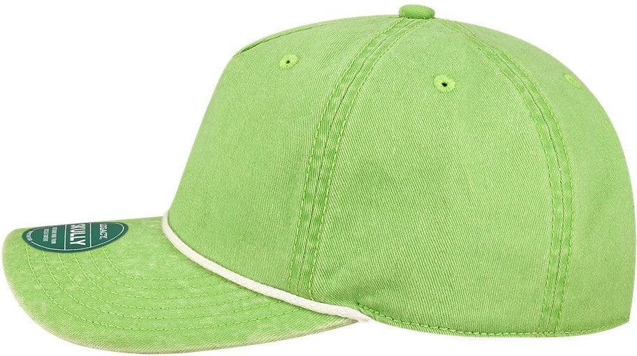 Left View of Lime Green Skully Cap - SKULLY