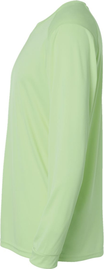 Left View of Limeade Long Islander Performance Long Sleeve T-Shirt - 210
