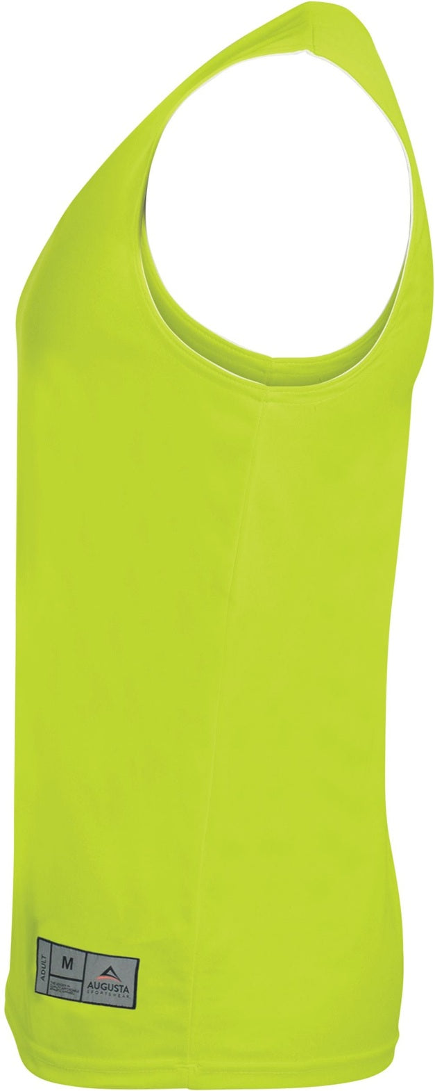 Left View of LIME/WHITE YOUTH REVERSIBLE WICKING TANK