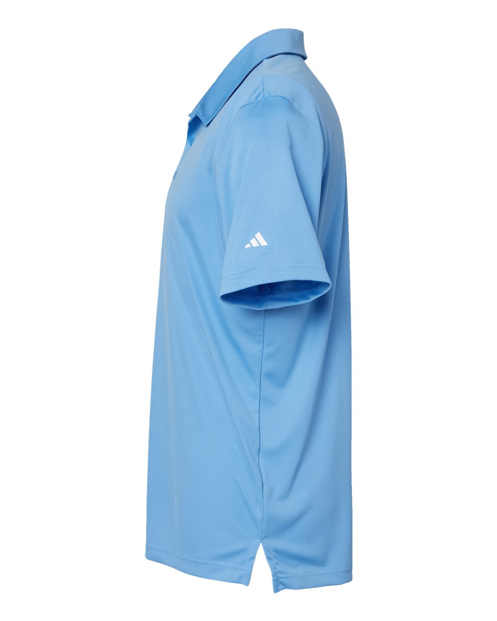 Left View of Lucky Blue/ White 3-Stripes Chest Polo - A324