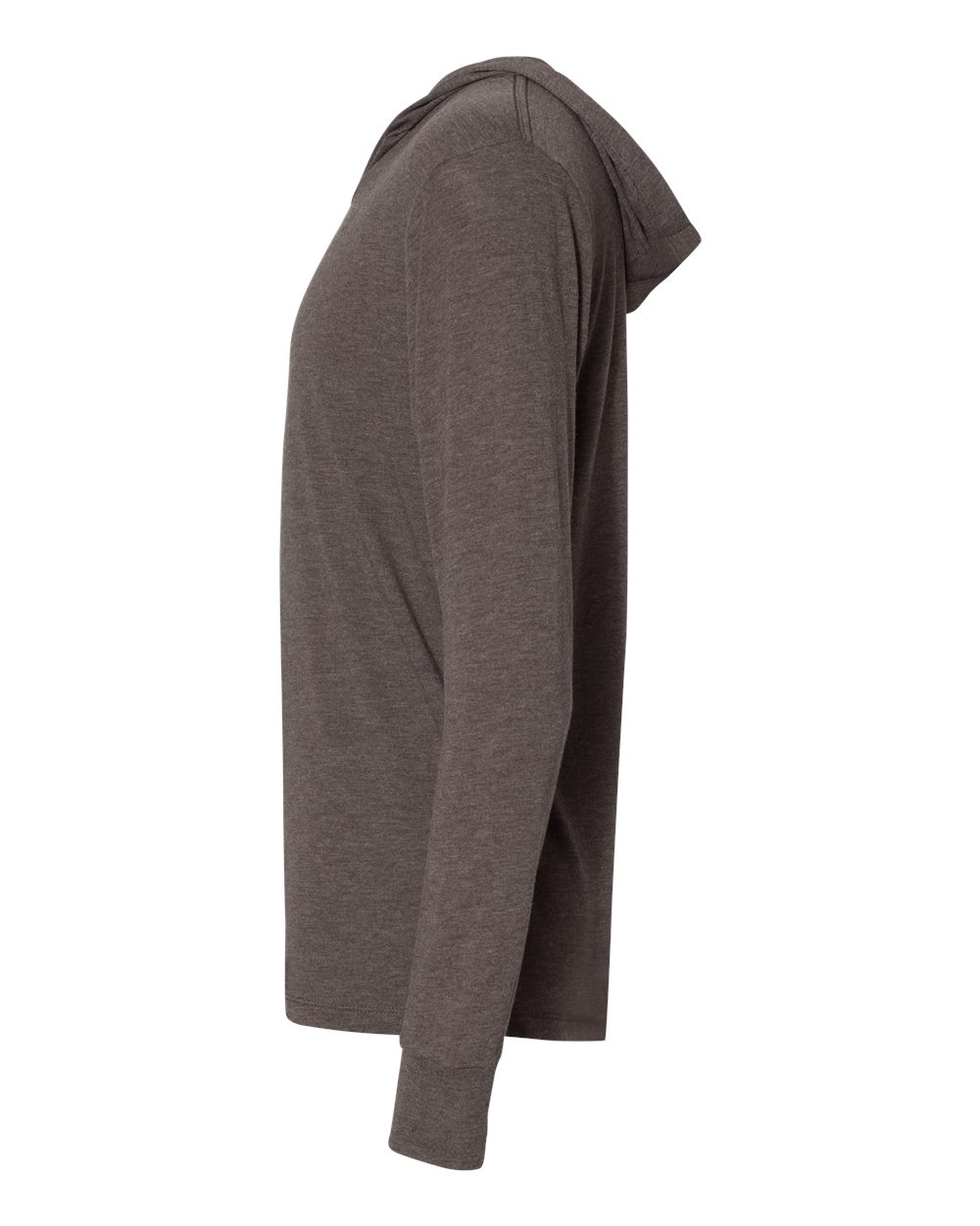 Left View of Macchiato Triblend Hooded Long Sleeve Pullover - 6021