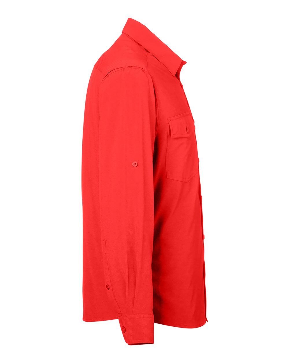 Left View of Marina Red Men's Ultra UVP® Marina Shirt - CE510L