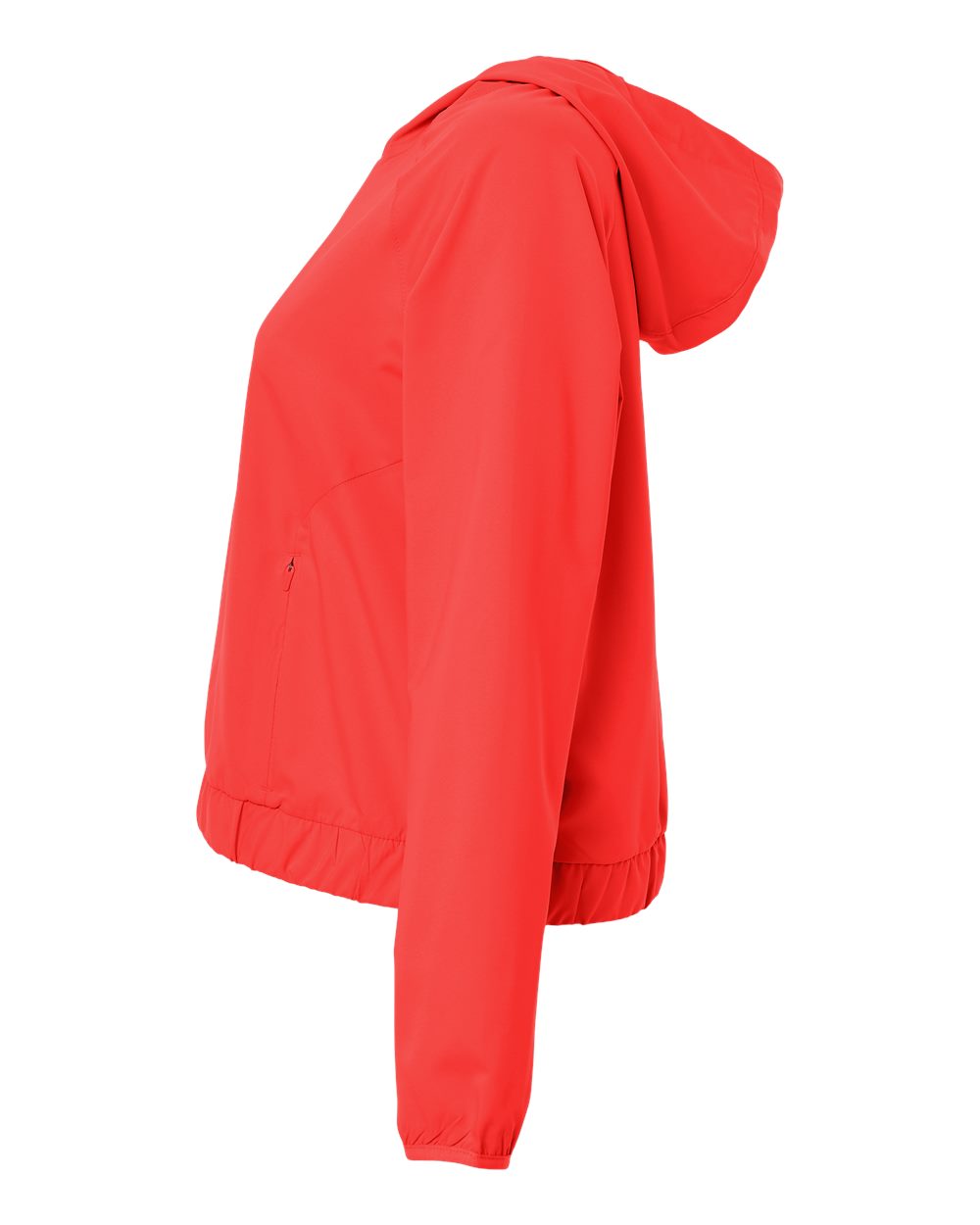 Left View of Marina Red Women's UltraUVP Shoreline Long Sleeve Hooded Pullover - CE520LW plain
