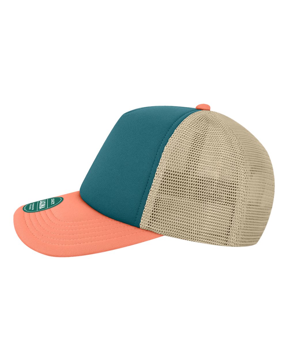 Left View of Marine/ Salmon/ Khaki Laguna Cap - LTA