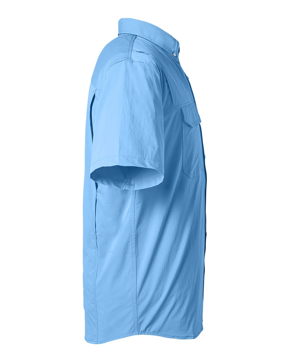 Rear View of Marolina Blue Creekbed Short Sleeve Shirt - H150183