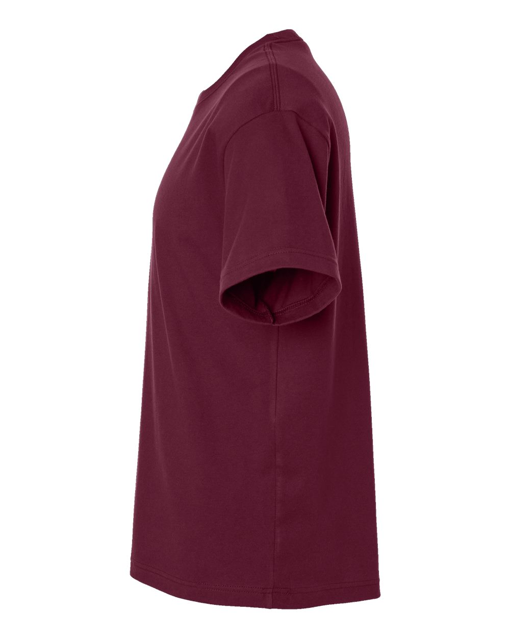 Left View of Maroon 6 oz. Heavyweight Tee - 3010