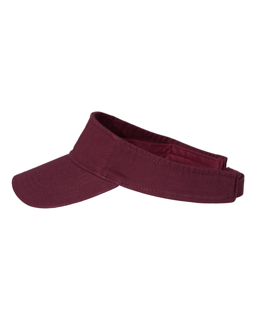 Left View of Maroon Bio-Washed Visor - VC500