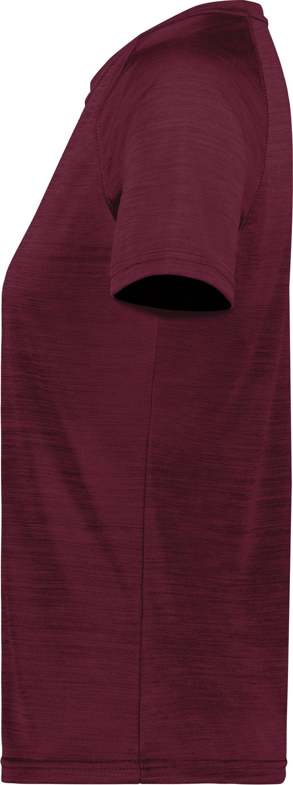 Left View of MAROON HEATHER LDS ALL-PRO TEE