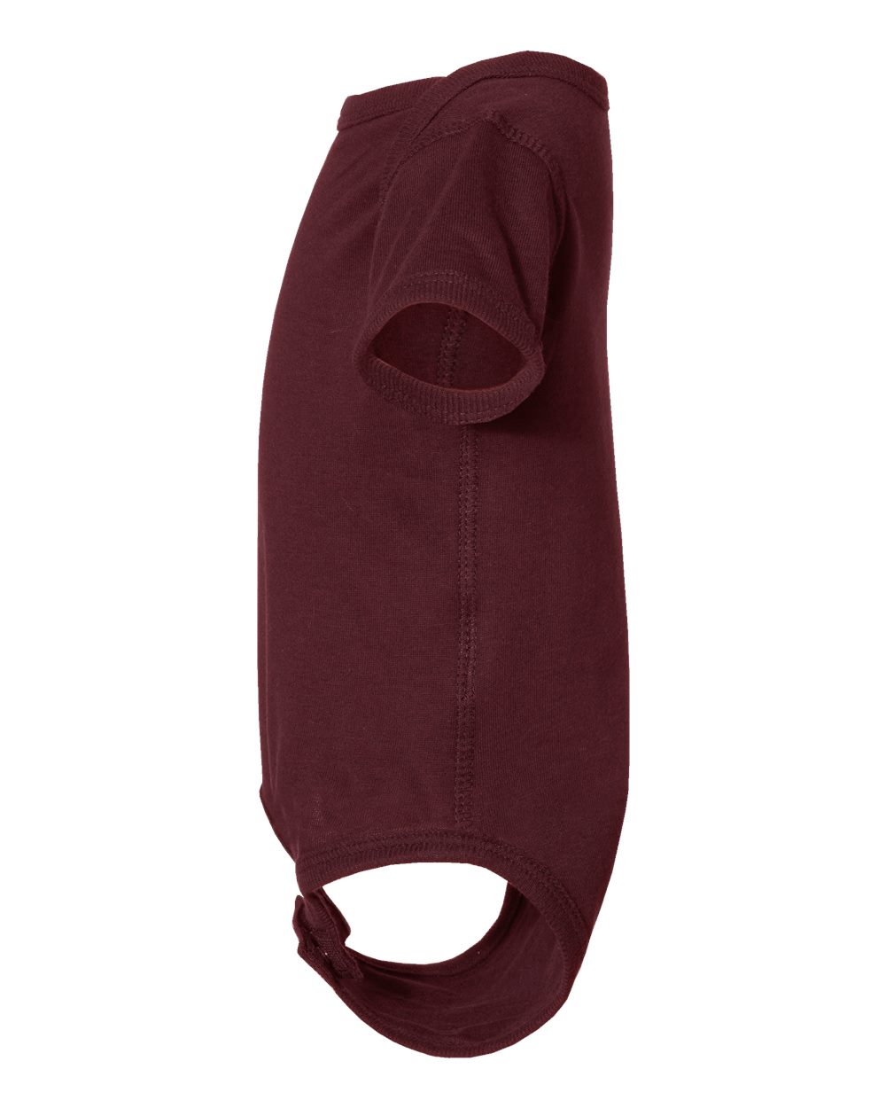 Left View of Maroon Infant Fine Jersey Bodysuit - 4424