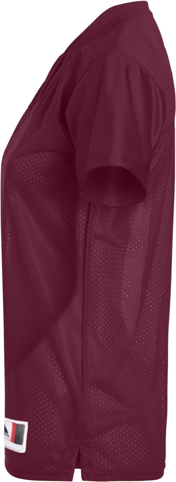 Left View of MAROON LDS JR FIT REPLICA FOOTBALL T