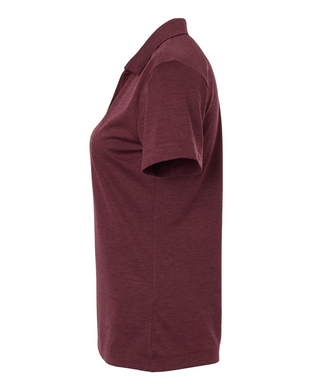 Left View of Maroon Melange Women&#39;s Performance Mélange Polo - 4HM00L