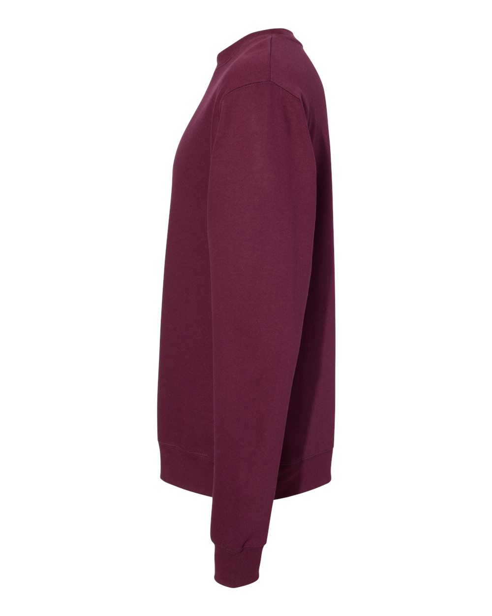 Left View of Maroon Midweight Crewneck Sweatshirt - SS3000