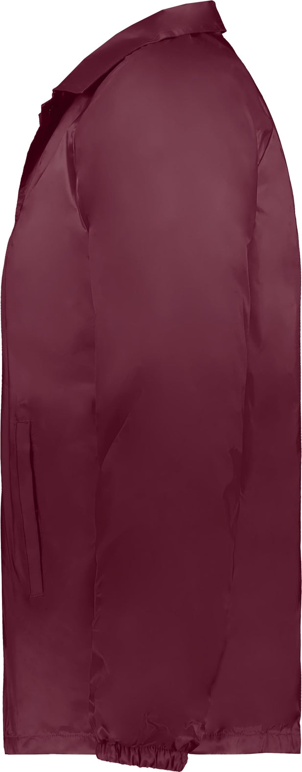 Left View of MAROON NYLON COACH S JACKET/LINED