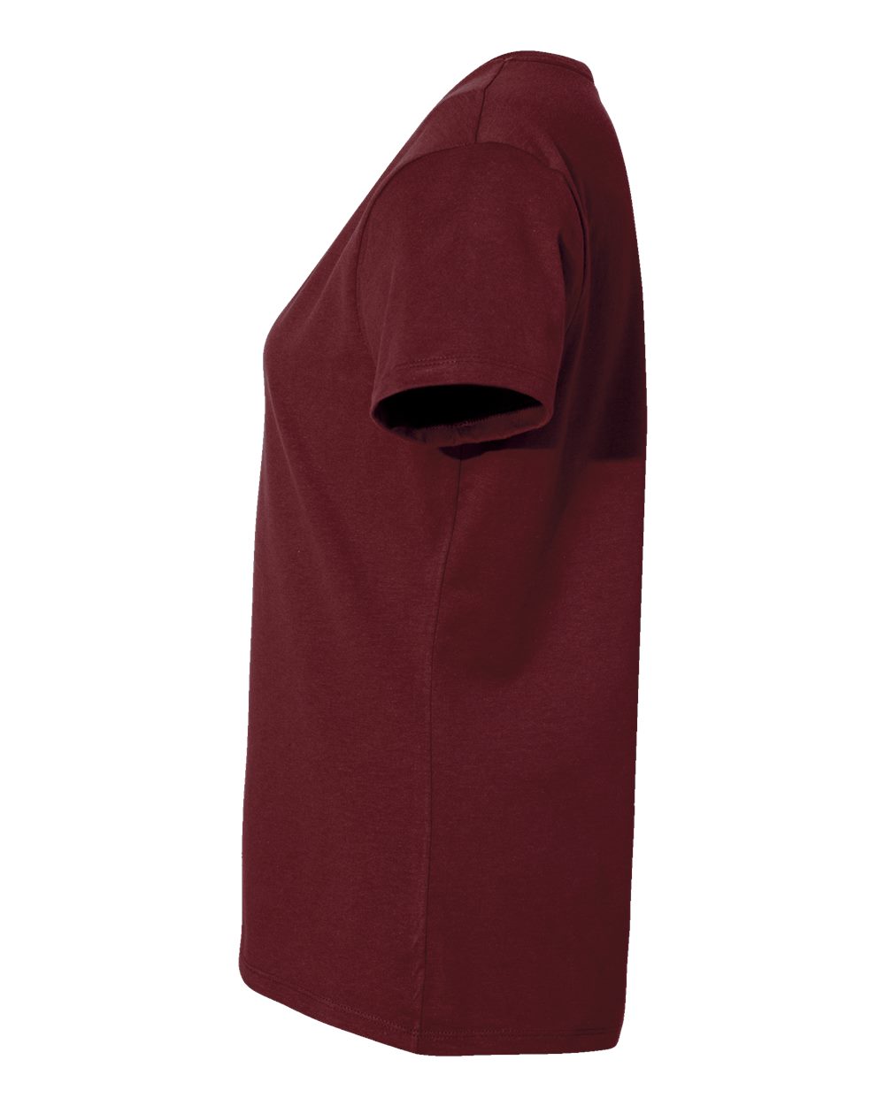 Left View of Maroon Perfect-T Women’s V-Neck T-Shirt - S04V