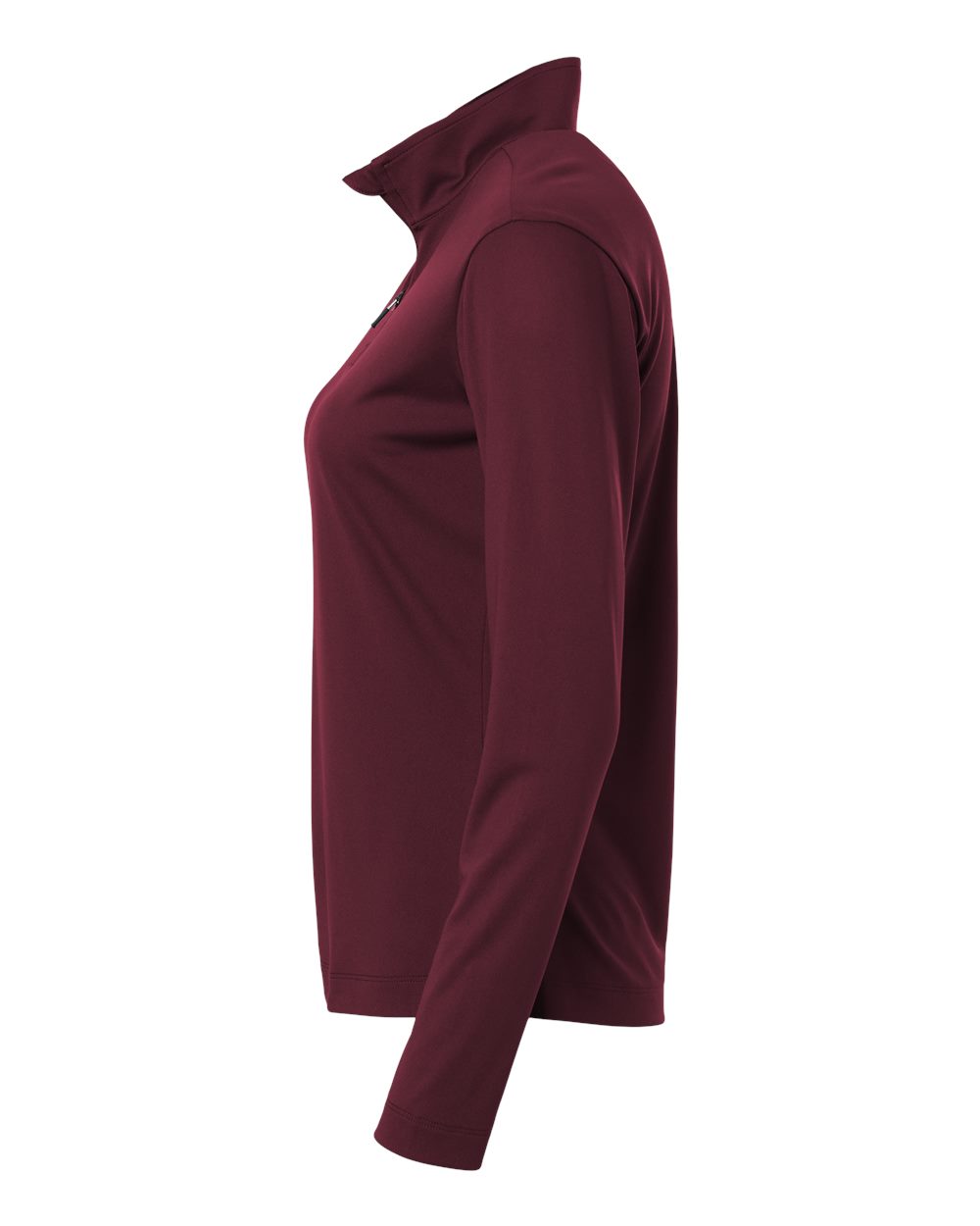 Left View of Maroon Pro-Lock Women&#39;s Performance Quarter-Zip Pullover - 41870L