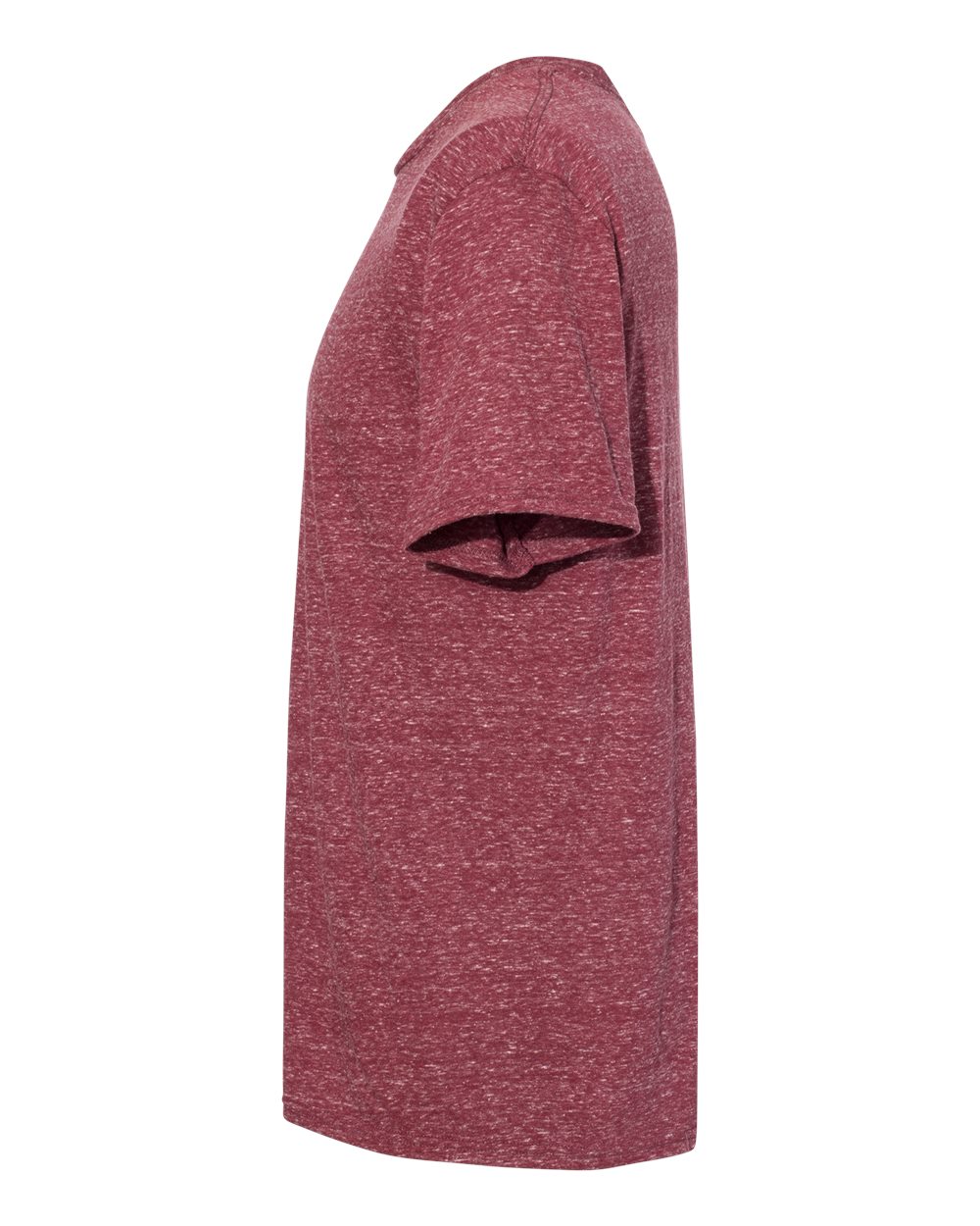 Left View of Maroon Snow Heather Jersey T-Shirt - 88MR