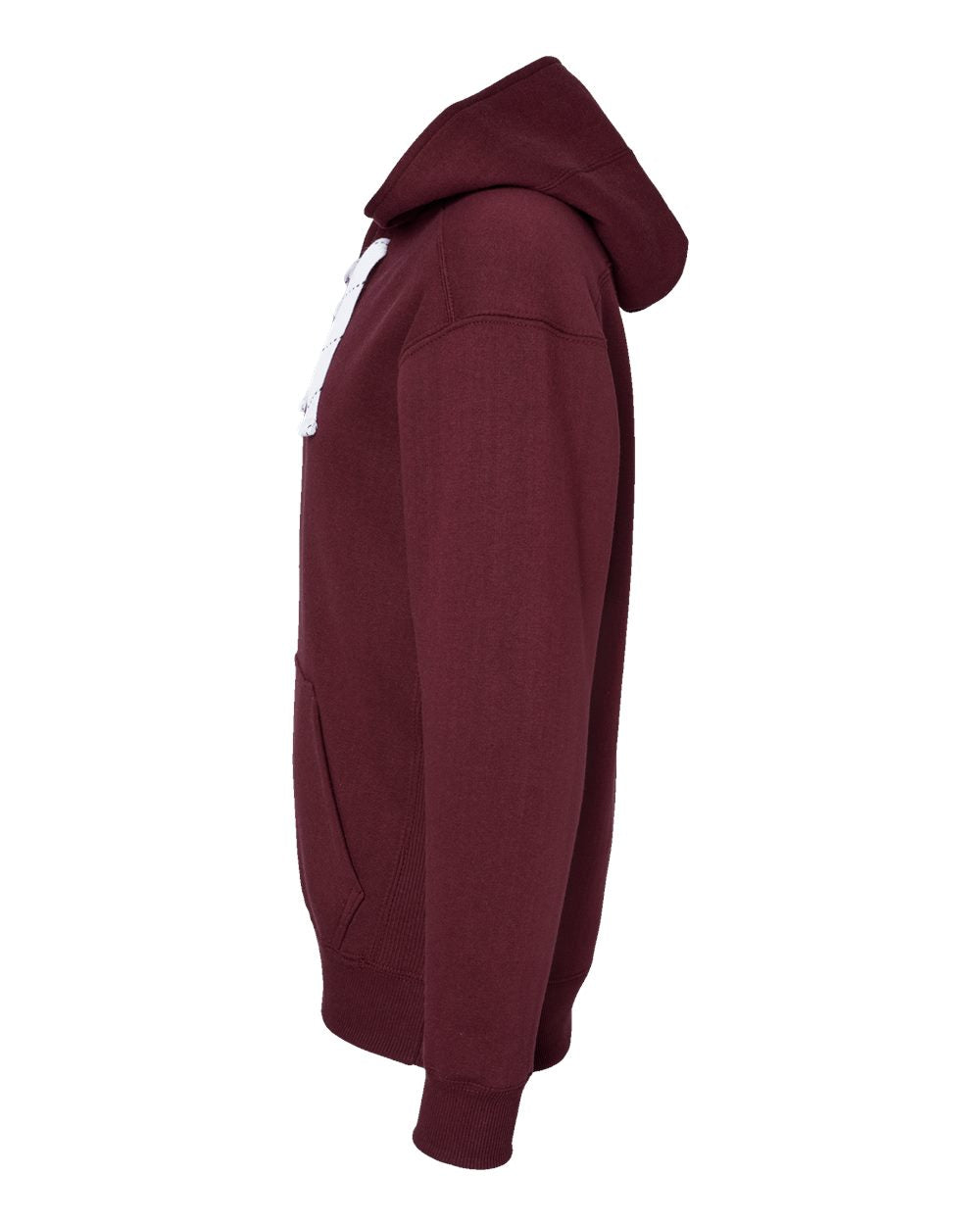 Left View of Maroon Sport Lace Hooded Sweatshirt - 8830