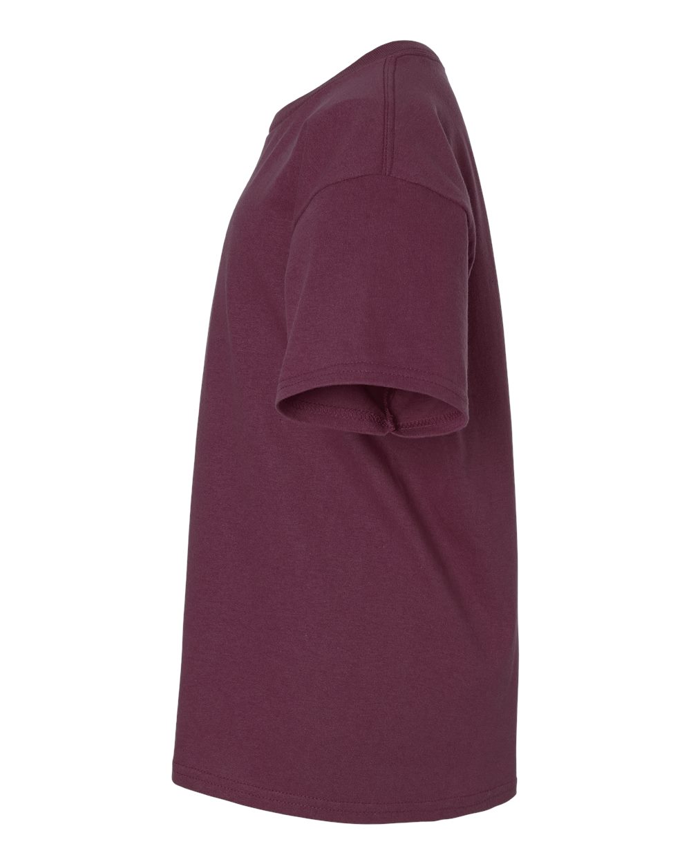 Left View of Maroon Ultra Cotton® Youth T-Shirt - 2000B
