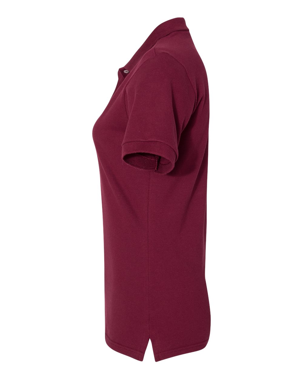 Left View of Maroon Women&#39;s 100% Ring-Spun Cotton Piqué Polo - 443W