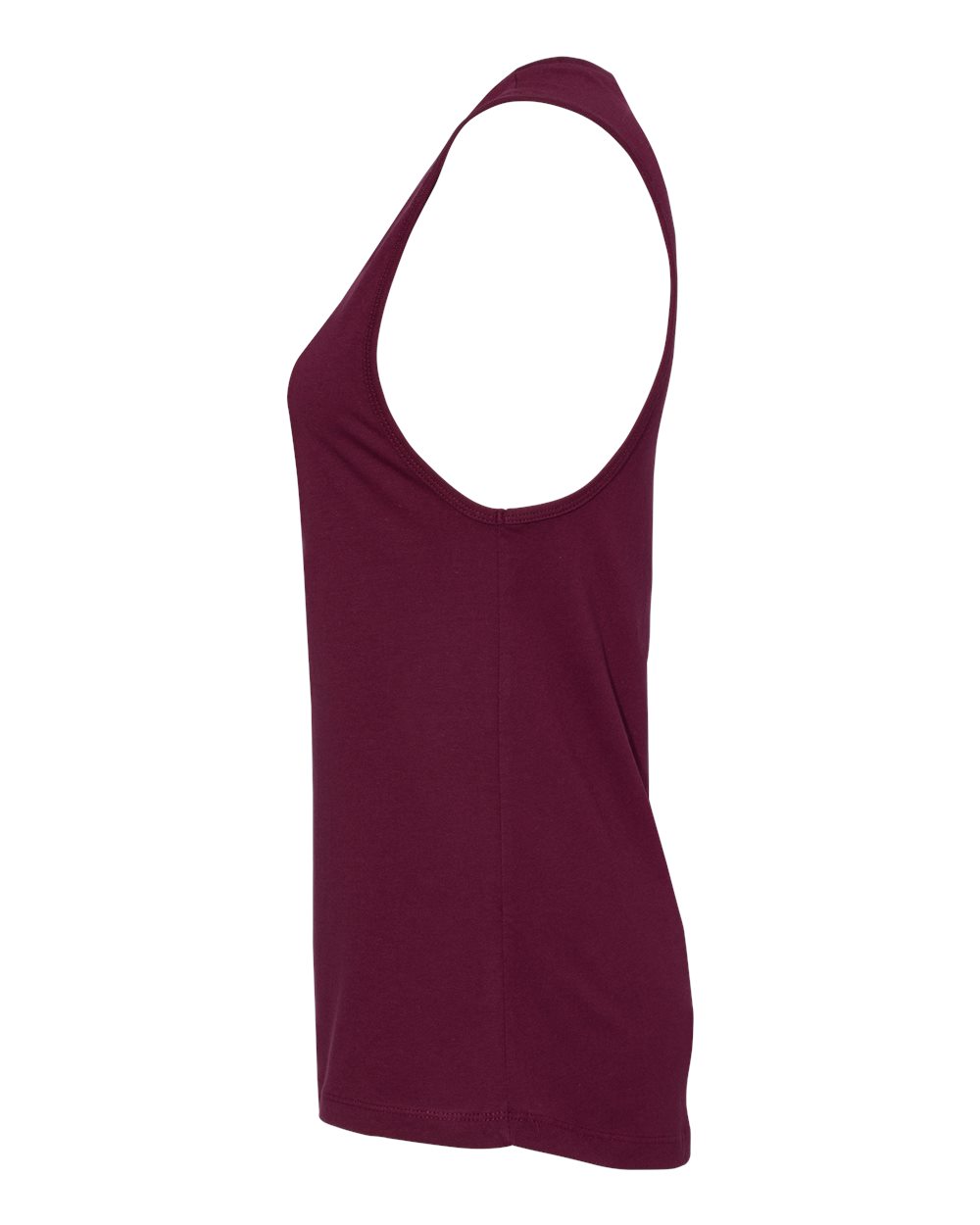 Left View of Maroon Women&#39;s Jersey Muscle Tank - 6003