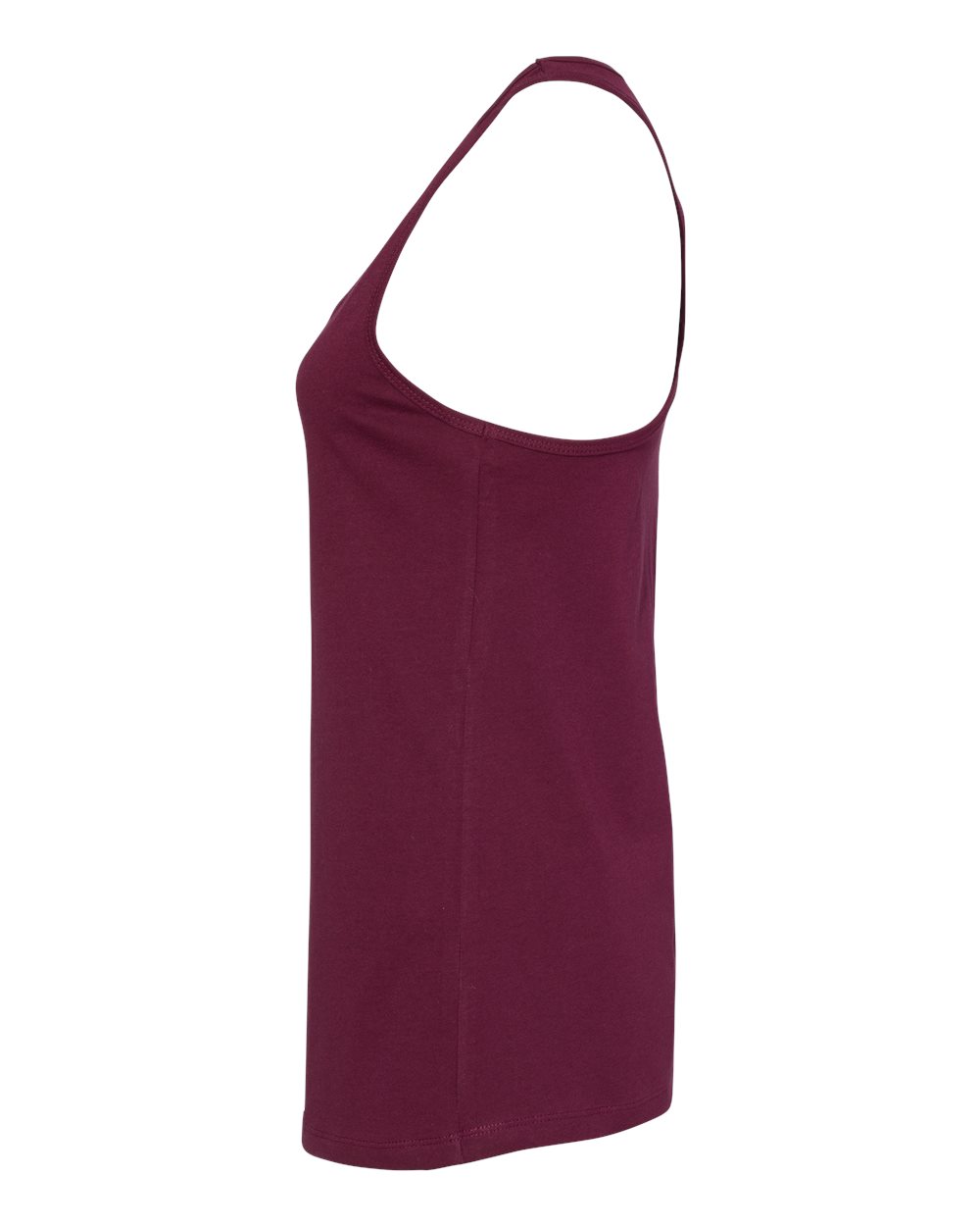 Left View of Maroon Women&#39;s Jersey Racerback Tank - 6008
