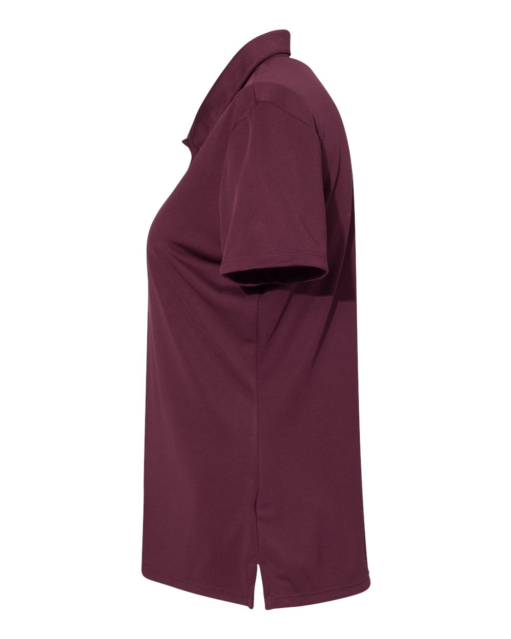 Left View of Maroon Women&#39;s Performance Polo - A231