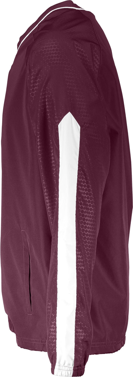 Left View of MAROON/WHITE BIONIC PULLOVER WINDSHIRT