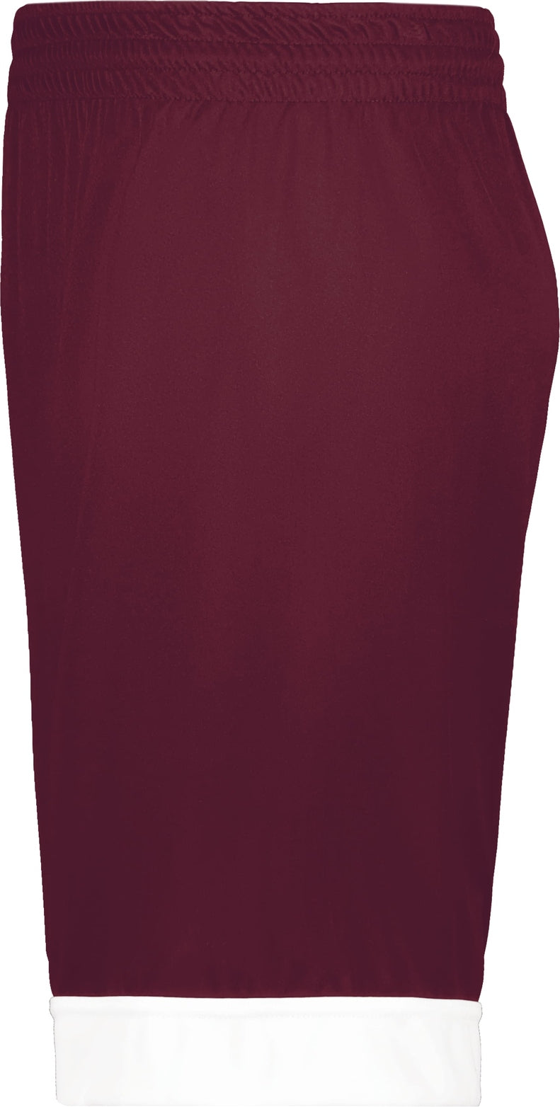 Left View of MAROON/WHITE SWISH REVERSIBLE BB SHORT