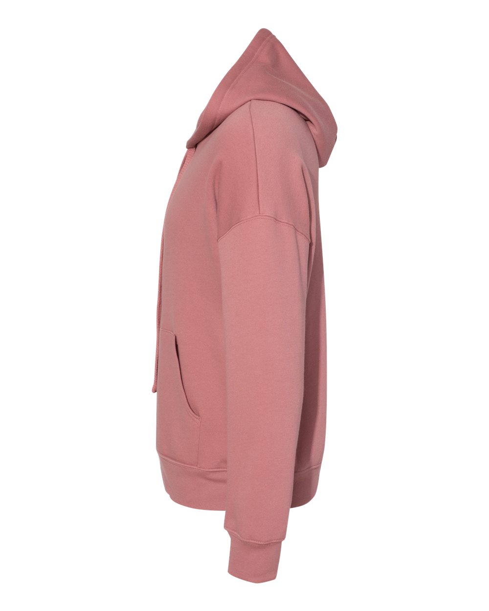 Left View of Mauve Sponge Fleece Drop Shoulder Hoodie - 3729