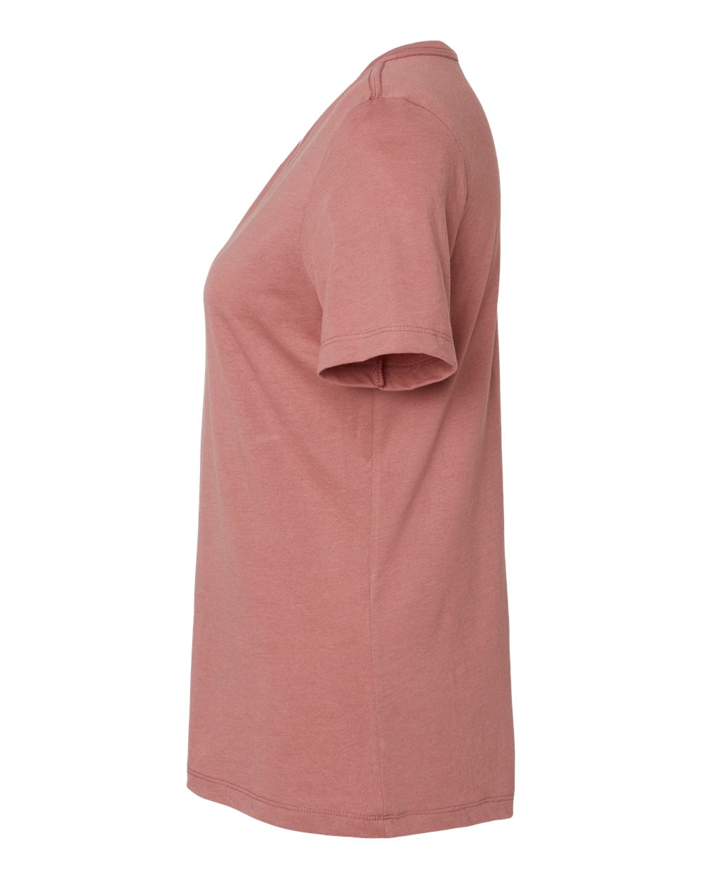 Left View of Mauve Triblend Women&#39;s Relaxed Triblend Short Sleeve V-Neck Tee - 6415