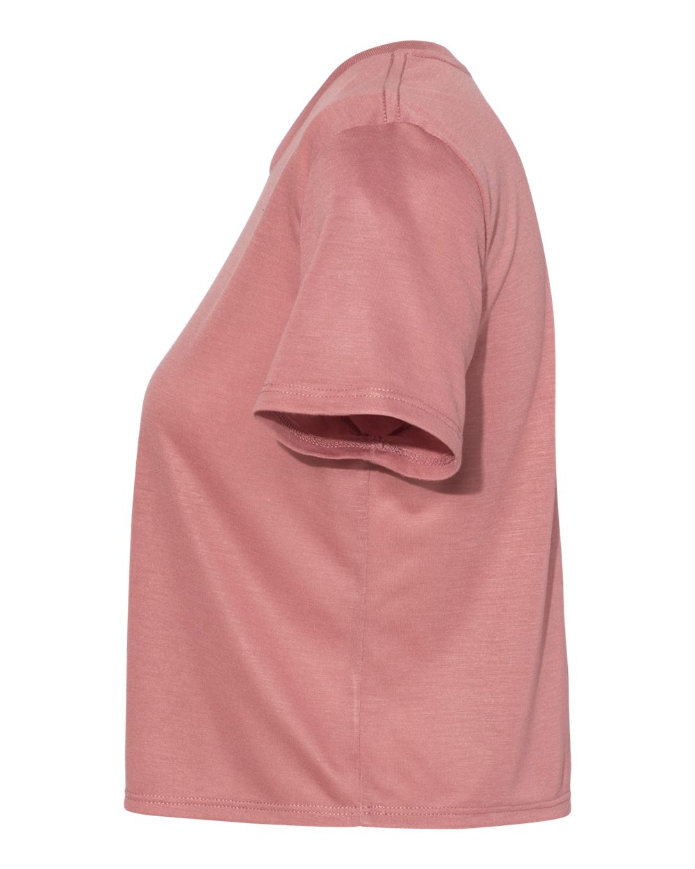 Left View of Mauve Women’s Flowy Crop Tee - 8882