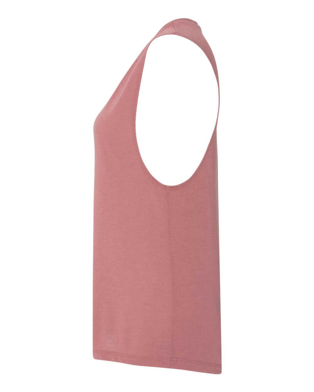 Left View of Mauve Women&#39;s Flowy Scoop Muscle Tank - 8803