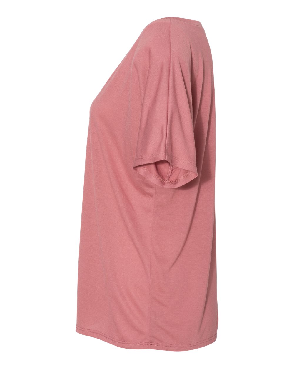 Left View of Mauve Women’s Slouchy V-Neck Tee - 8815