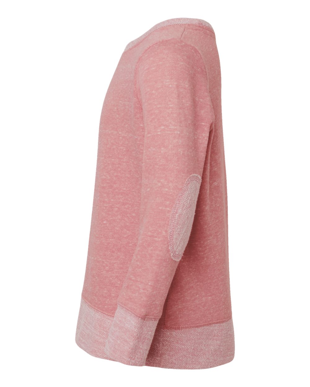 Left View of Mauvelous Melange Youth Harborside Mélange French Terry Long Sleeve with Elbow Patches - 2279