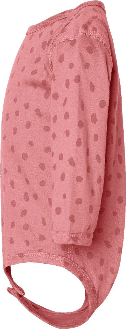 Left View of Mauvelous Spot Infant Fine Jersey Long Sleeve Bodysuit - 4421