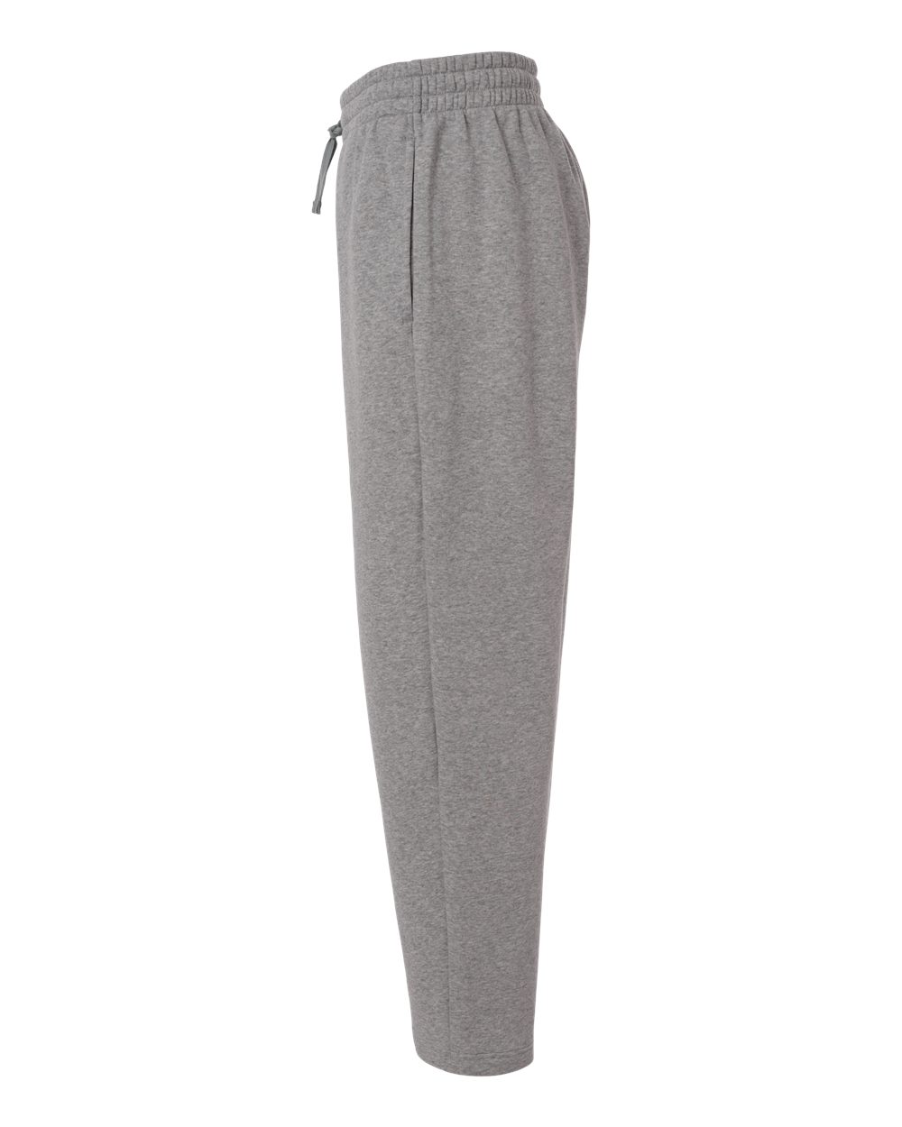Left View of Medium Grey Heather/ White Men's Fleece Sweatpants - AT215 plain