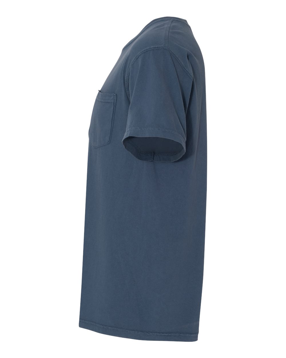 Left View of Midnight Garment-Dyed Heavyweight Pocket T-Shirt - 6030