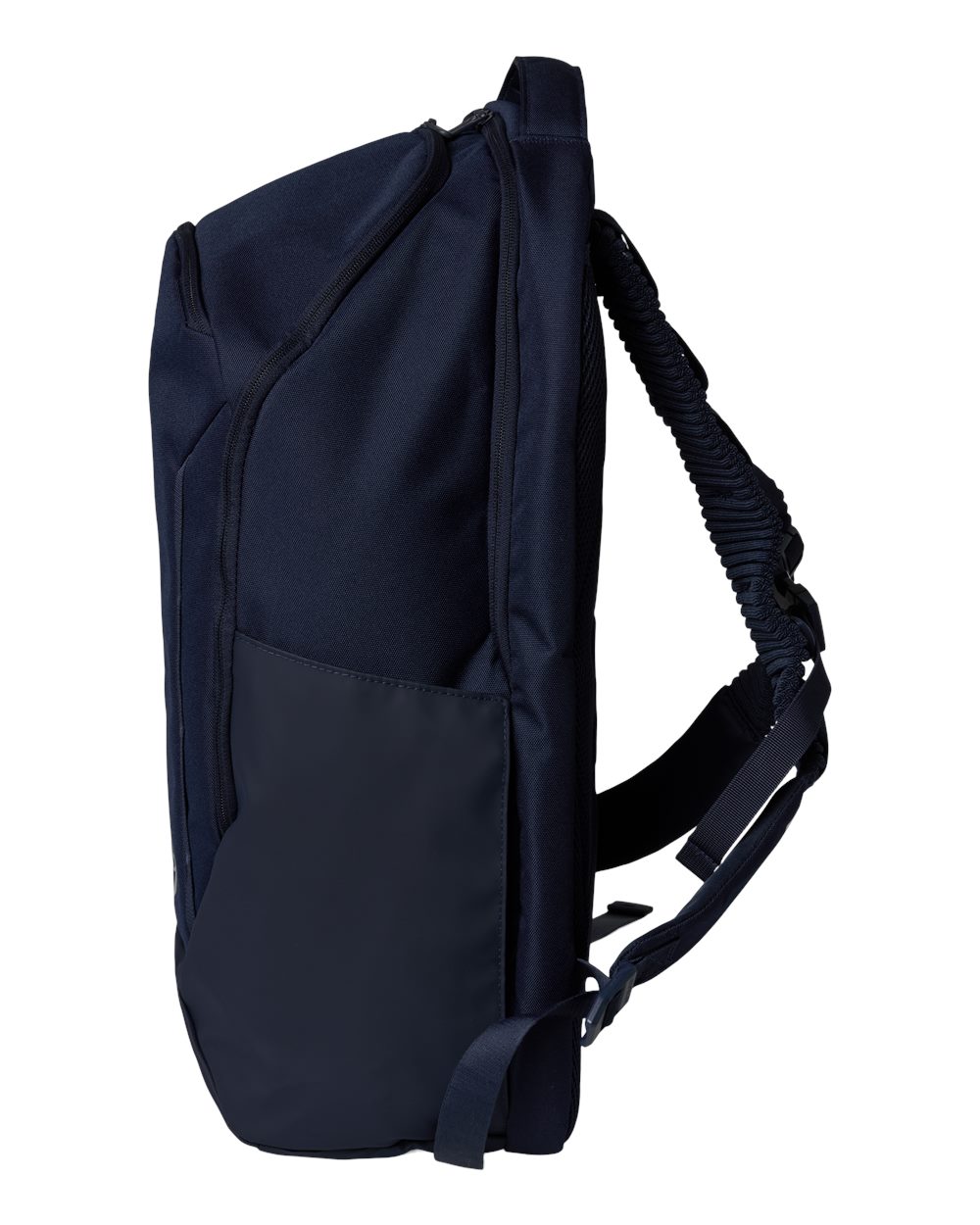 Left View of Midnight Navy/ Metallic Silver 32L No Weigh Team Backpack - 6013319