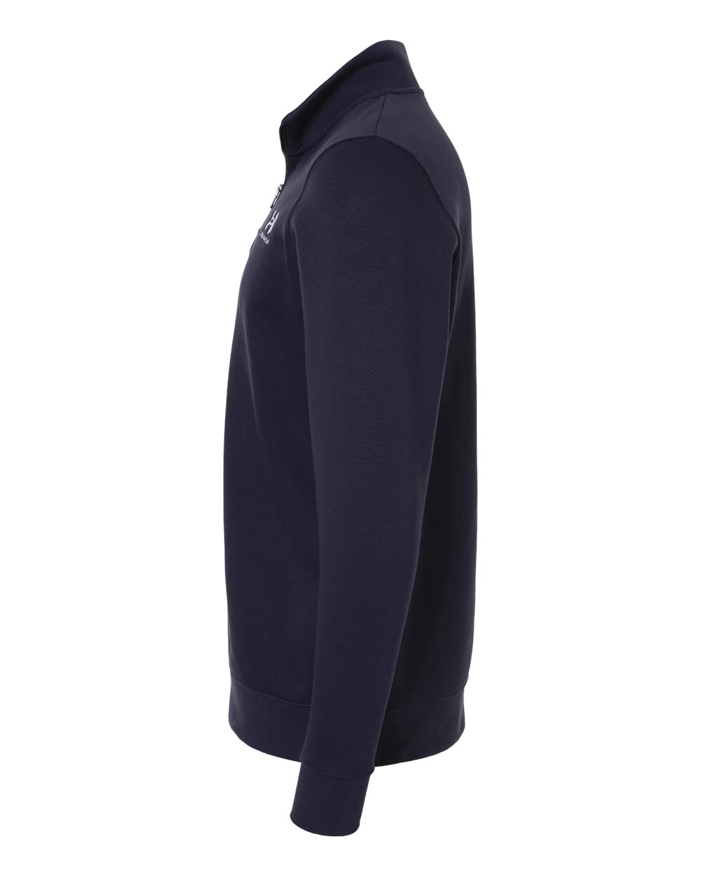 Left View of Midnight Navy/ White Men's Icon Fleece Quarter-Zip Pullover - 6012710 plain