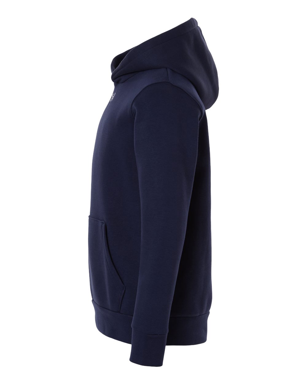 Left View of Midnight Navy/ White Youth Team Icon Fleece Hooded Sweatshirt - 6014162 plain