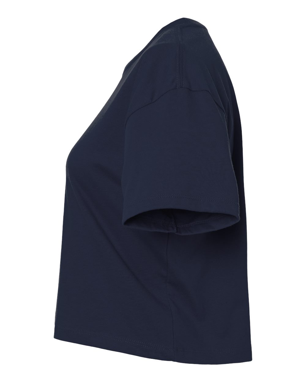 Left View of Midnight Navy Women&#39;s Ideal Crop Top - 1580